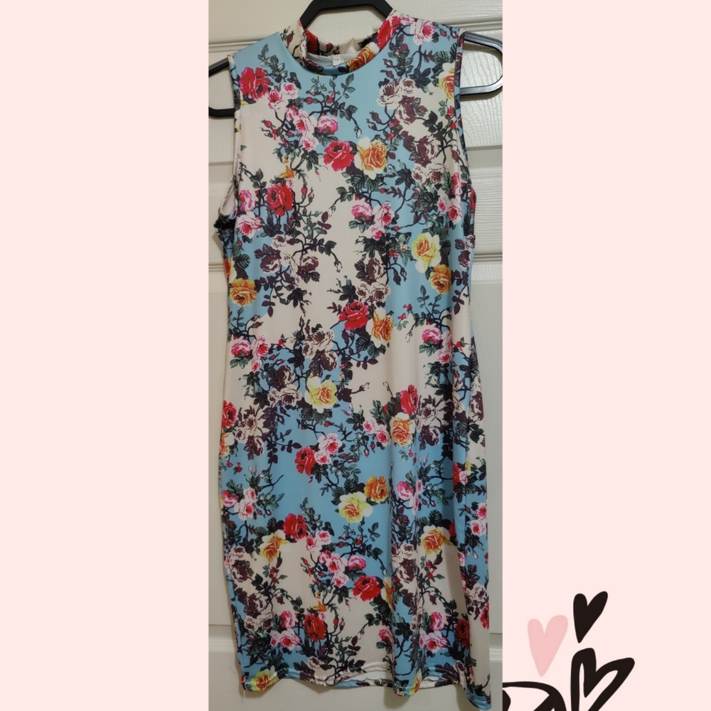🌺Sleeveless Floral Stretchy Midi Dress
